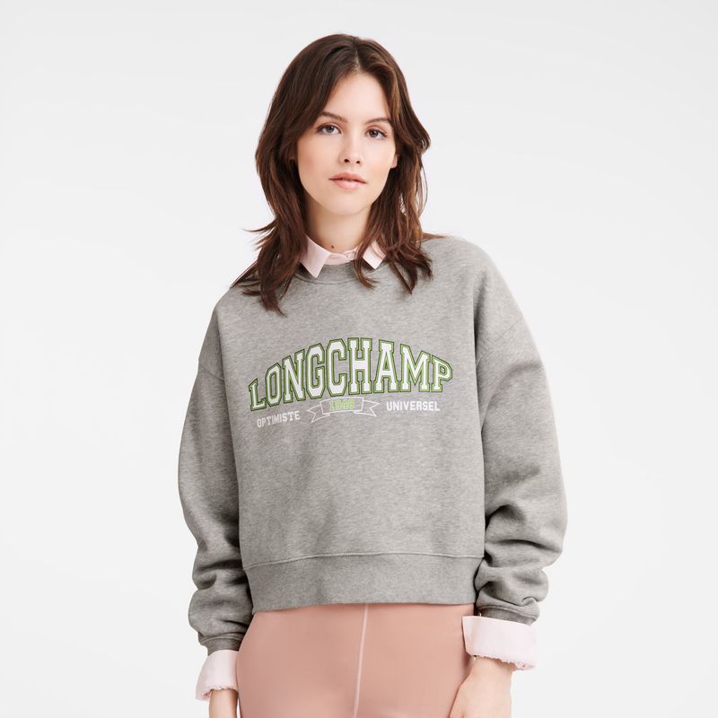 Grey - Jersey Longchamp Women Sweatshirt | AU8654CT