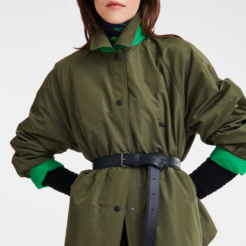 Khaki/Green - Technical taffeta Longchamp Padded blouson Women Jackets | AU8533TC