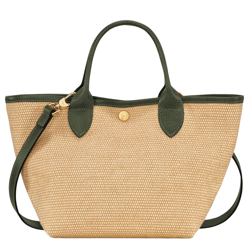 Khaki - Canvas Longchamp Le Panier Pliage S Basket Women Handbag | AU7154VR