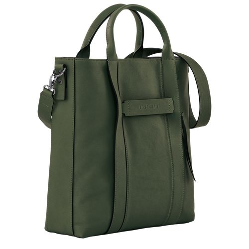 Khaki - Leather Longchamp 3D L Tote Women Handbag | AU7363CT