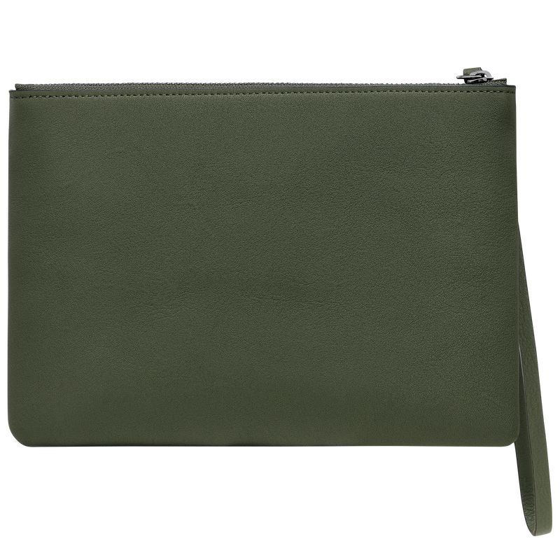 Khaki - Leather Longchamp 3D Men Pouches | AU9094UZ