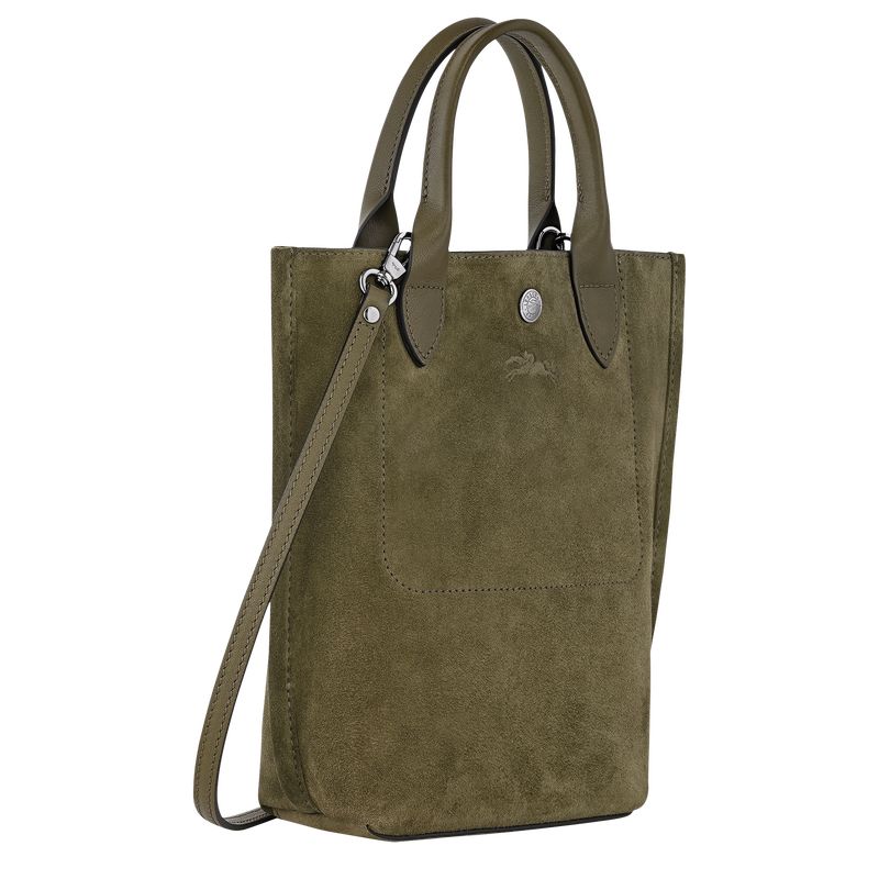 Khaki - Leather Longchamp Cabas XS Tote Women Handbag | AU7215FD