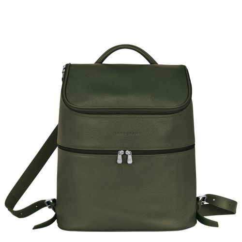 Khaki - Leather Longchamp Le FoulonnÉ Men Backpacks | AU8856HA