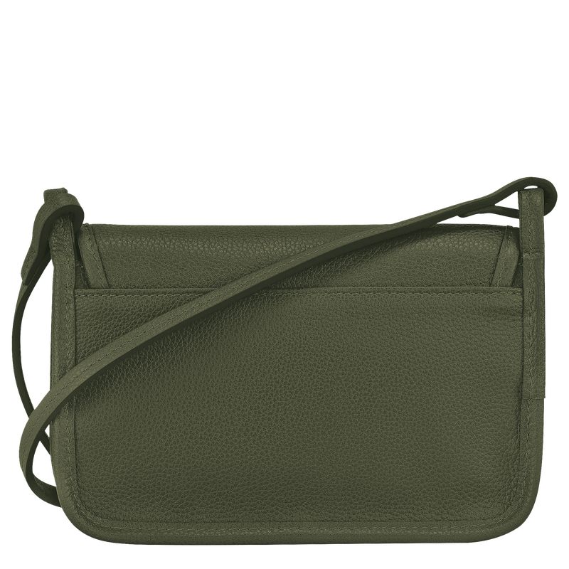 Khaki - Leather Longchamp Le FoulonnÉ XS Clutch Women Pouches | AU7722MQ