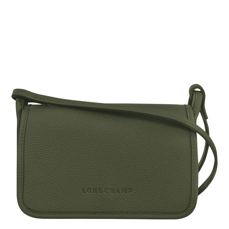 Khaki - Leather Longchamp Le FoulonnÉ XS Clutch Women Pouches | AU7722MQ