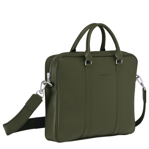 Khaki - Leather Longchamp Le FoulonnÉ XS Men Briefcase | AU8793TC