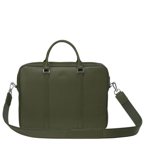 Khaki - Leather Longchamp Le FoulonnÉ XS Women Briefcase | AU7758PJ