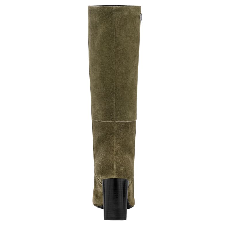 Khaki - Leather Longchamp Women Boots | AU8733RV