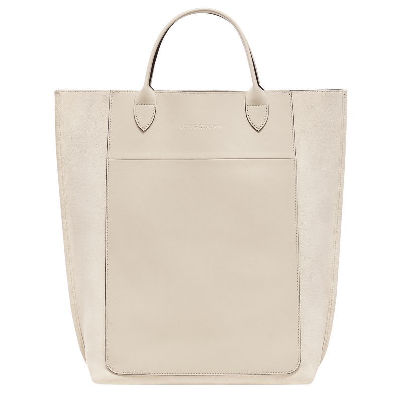 Linen - Leather Longchamp Cabas M Tote Women Handbag | AU7213HA