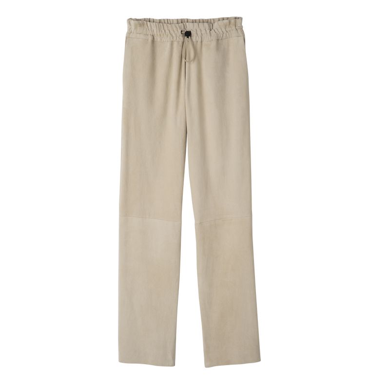 Linen - Leather Longchamp Leather straight Women Pants | AU8702KO