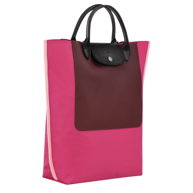 Magenta - Canvas Longchamp Cabas M Tote Women Handbag | AU7224TC