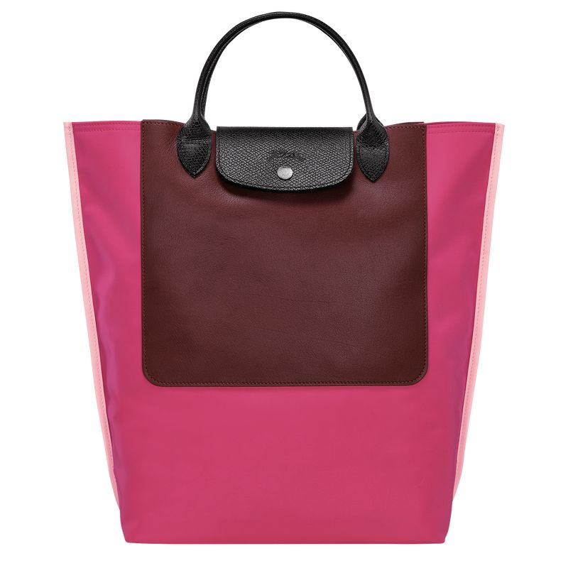 Magenta - Canvas Longchamp Cabas M Tote Women Handbag | AU7224TC