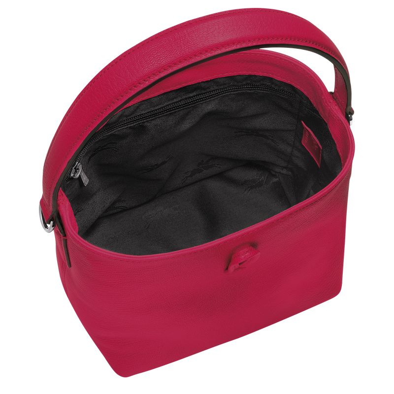 Magenta - Leather Longchamp Le Roseau XS Bucket Women Mini Bags | AU7013IL