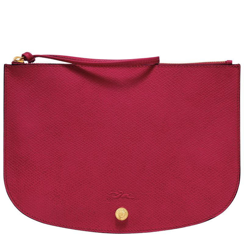 Magenta - Leather Longchamp Épure Women Pouches | AU7708SG