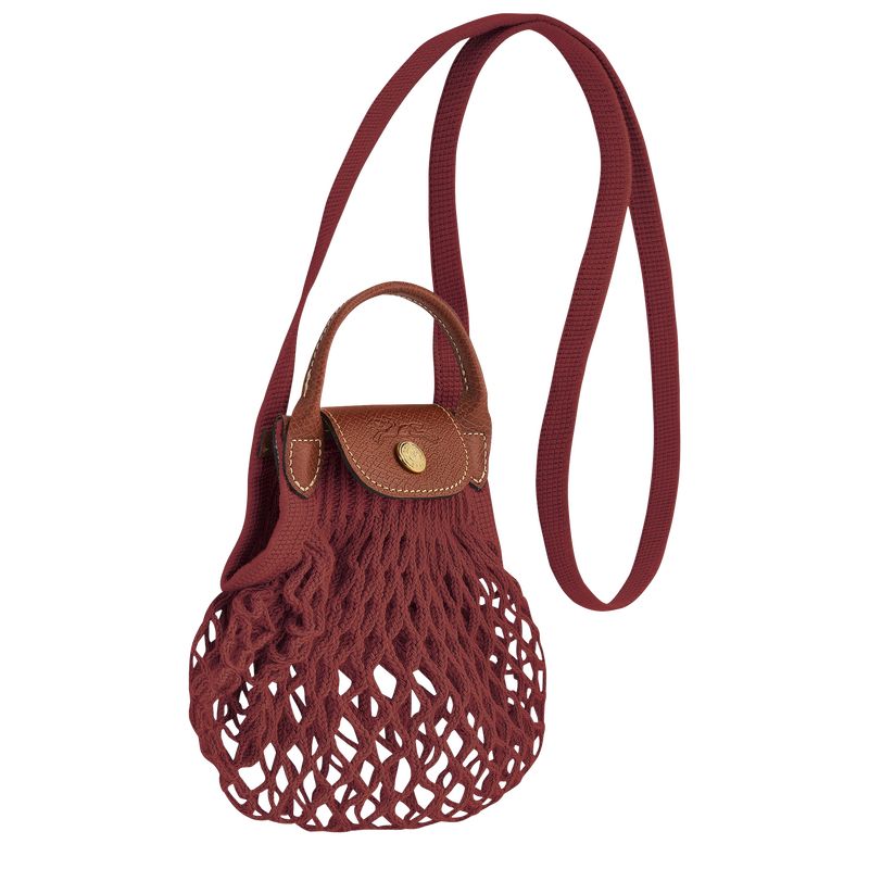 Mahogany - Canvas Longchamp Le Pliage Filet XS Mesh bag Women Pouches | AU8001IL