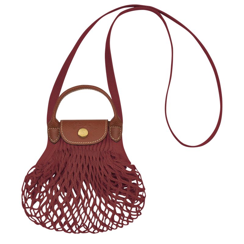 Mahogany - Canvas Longchamp Le Pliage Filet XS Mesh bag Women Pouches | AU8001IL