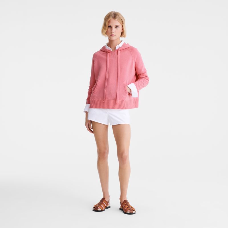 Marshmallow - Knit Longchamp Hoodie Women Jumper | AU8684QM