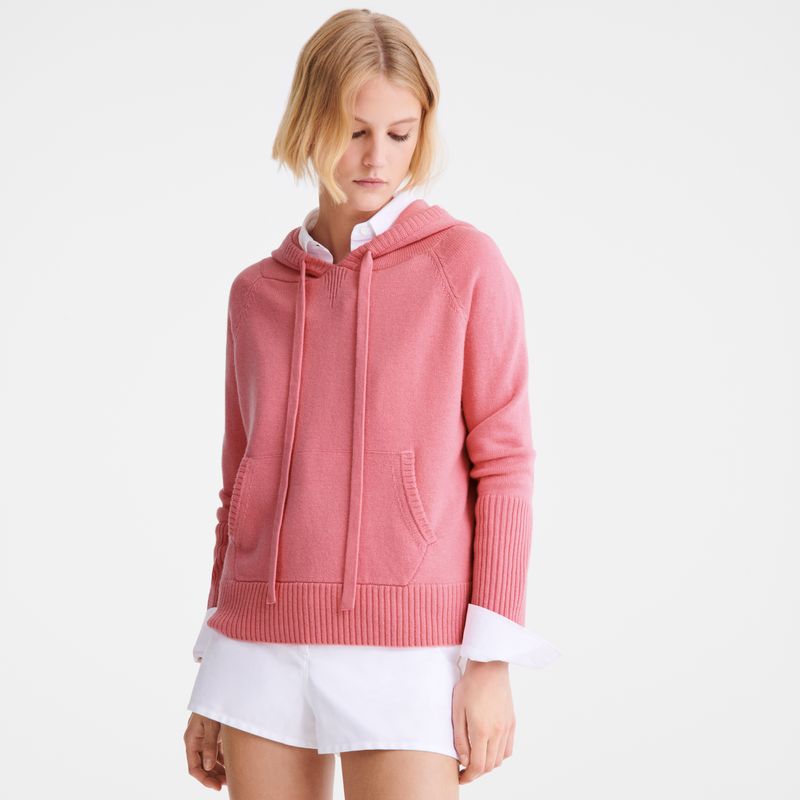 Marshmallow - Knit Longchamp Hoodie Women Jumper | AU8684QM