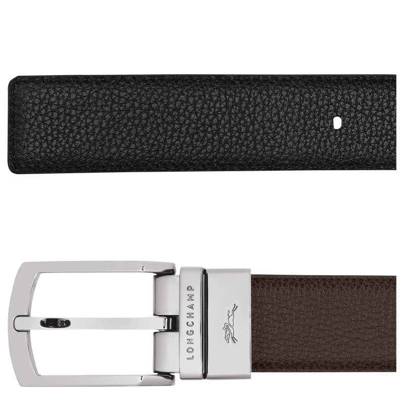 Mocha/Black - Leather Longchamp Le FoulonnÉ Men Belts | AU9323GS