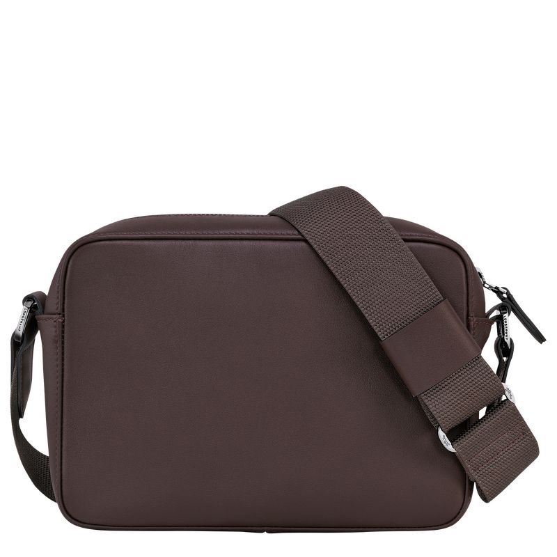 Mocha - Leather Longchamp sur Seine Camera Men Crossbody Bags | AU8798PJ