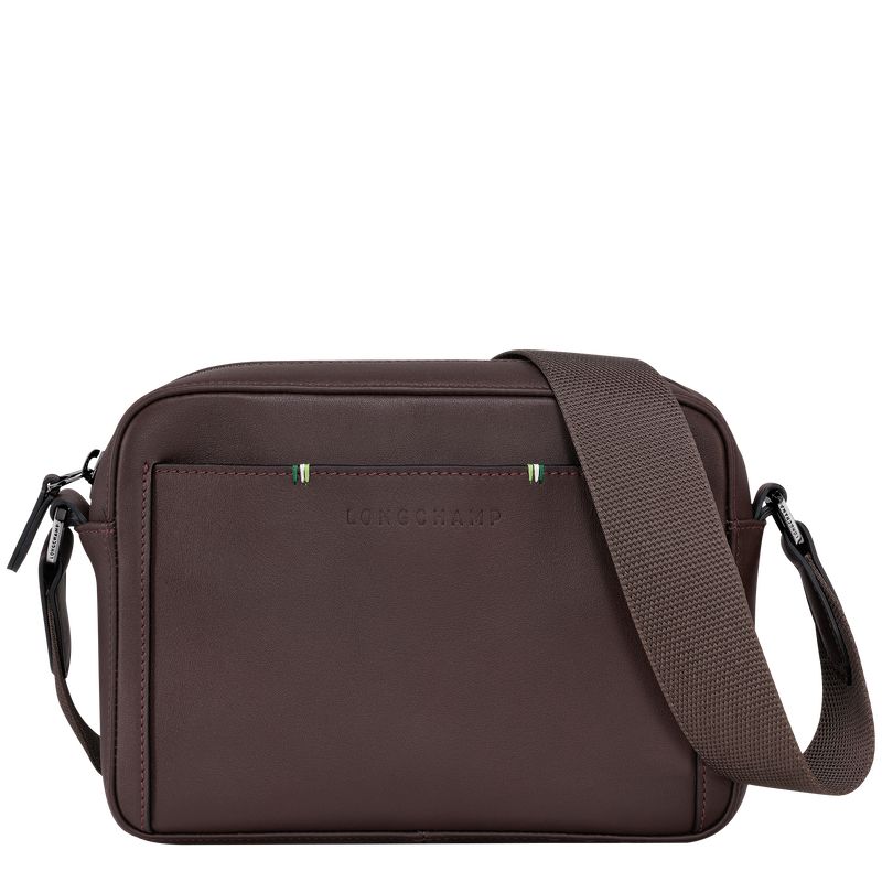 Mocha - Leather Longchamp sur Seine Camera Men Crossbody Bags | AU8798PJ