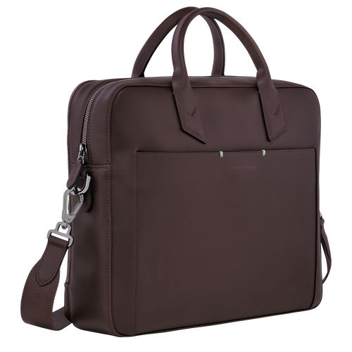 Mocha - Leather Longchamp sur Seine M Men Briefcase | AU8796IL