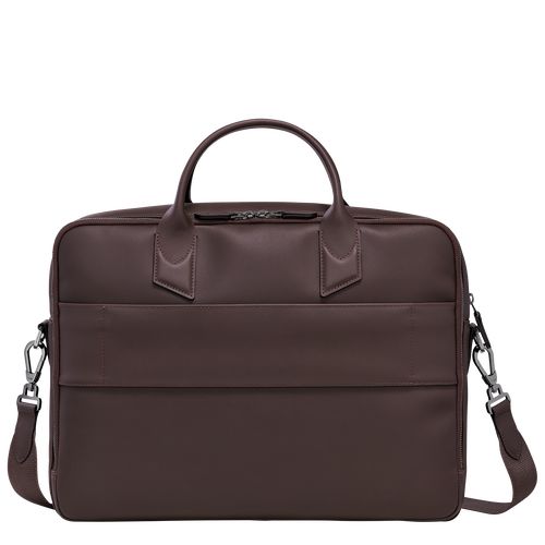 Mocha - Leather Longchamp sur Seine M Men Briefcase | AU8796IL