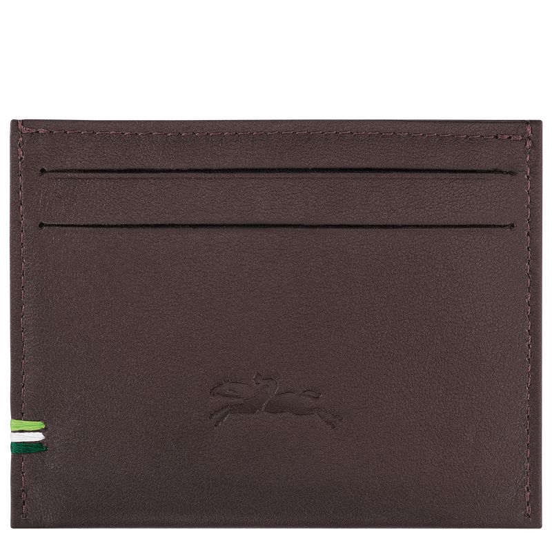 Mocha - Leather Longchamp sur Seine Men Card Holder | AU9017XY