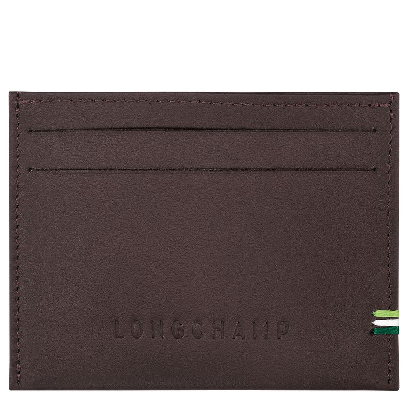 Mocha - Leather Longchamp sur Seine Men Card Holder | AU9017XY