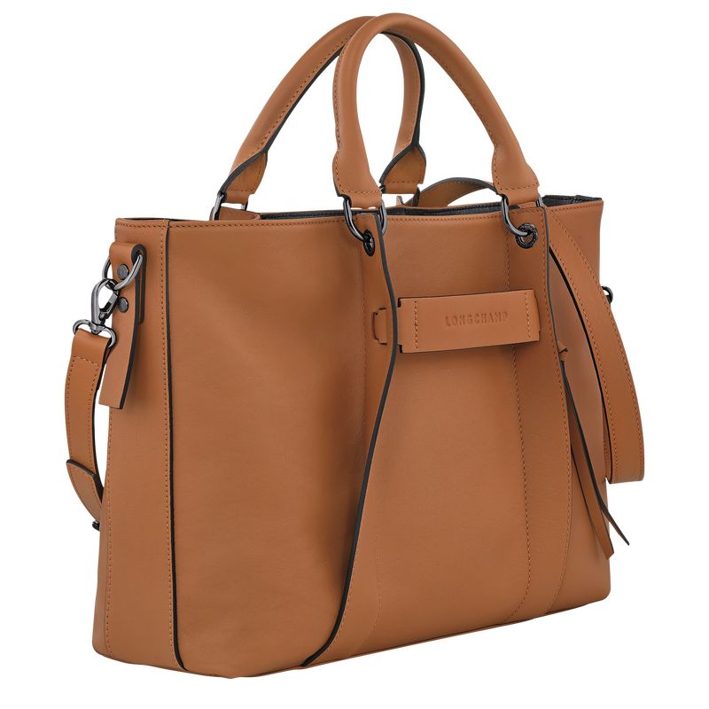 Natural - Leather Longchamp 3D L Women Handbag | AU7281QM