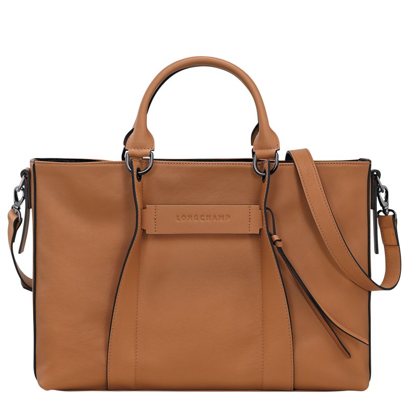 Natural - Leather Longchamp 3D L Women Handbag | AU7281QM