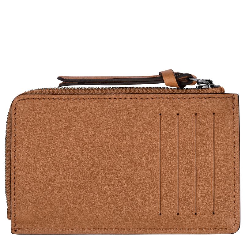 Natural - Leather Longchamp 3D Women Card Holder | AU7879MQ