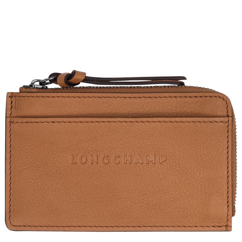 Natural - Leather Longchamp 3D Women Card Holder | AU7879MQ