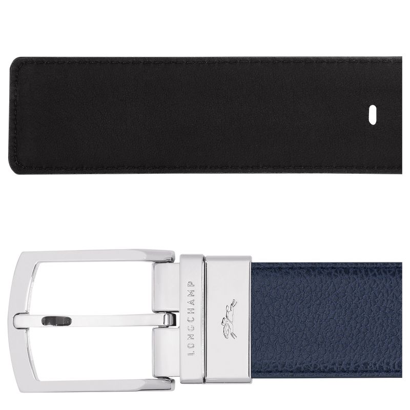 Navy/Black - Leather Longchamp Le FoulonnÉ Men Belts | AU9318PJ