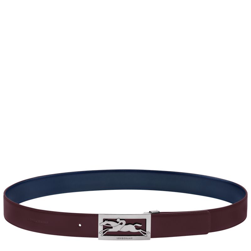 Navy/Burgundy - Leather Longchamp Delta Box Men Belts | AU9301IL