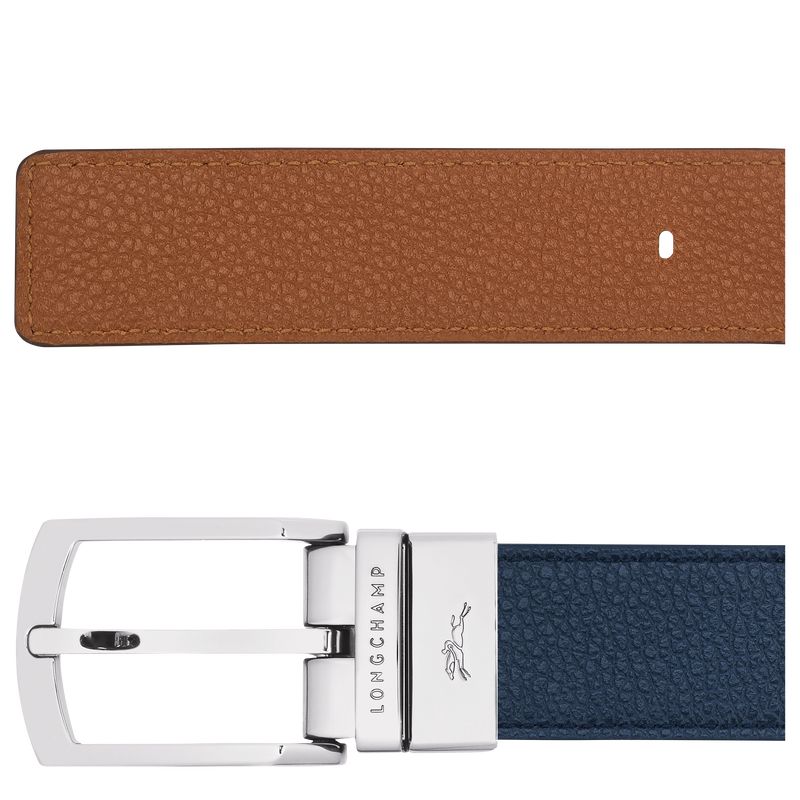 Navy/Caramel - Leather Longchamp Le FoulonnÉ Men Belts | AU9320SG