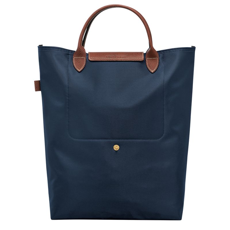 Navy - Canvas Longchamp Le Pliage Original M Tote Women Handbag | AU7162GS