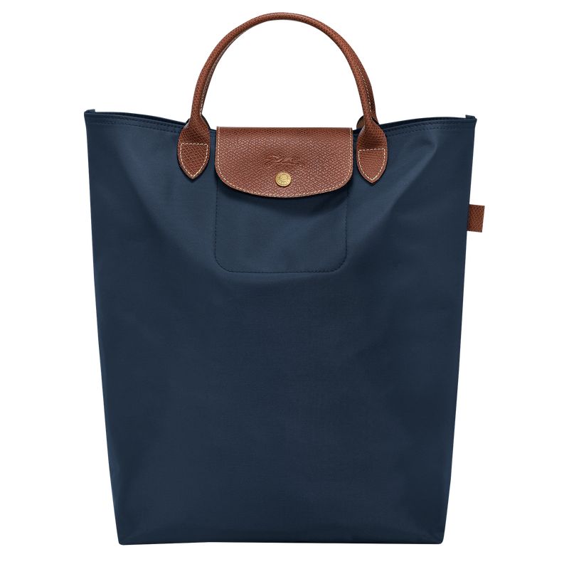 Navy - Canvas Longchamp Le Pliage Original M Tote Women Handbag | AU7162GS