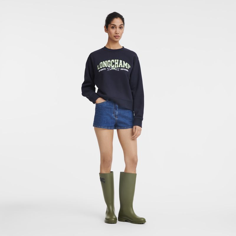 Navy - Jersey Longchamp Women Sweatshirt | AU8653XY