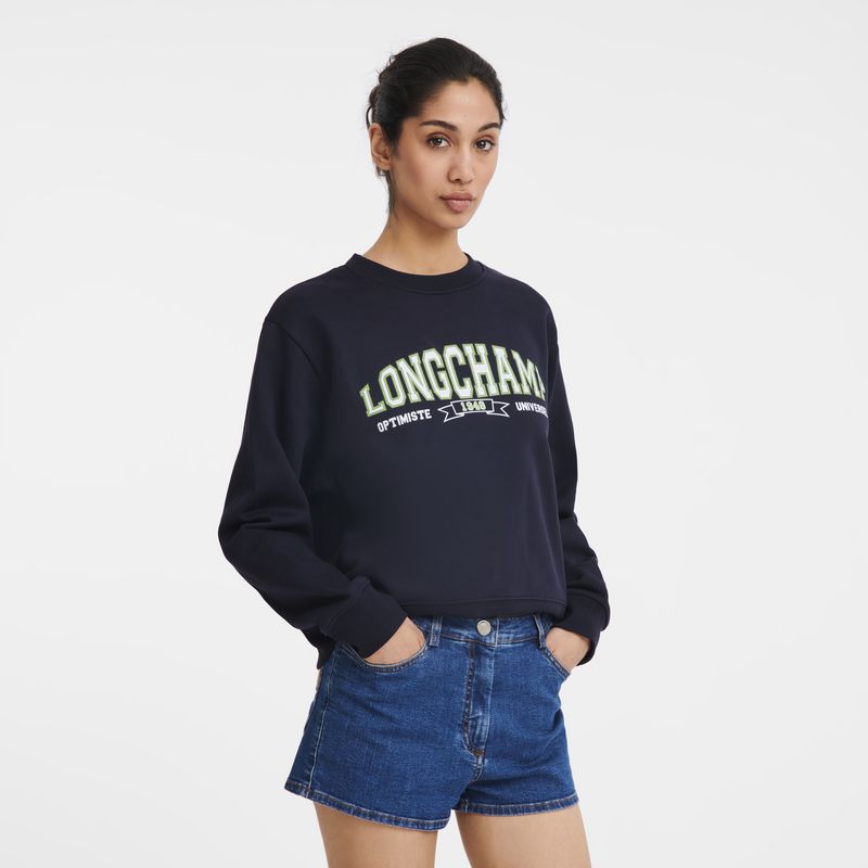 Navy - Jersey Longchamp Women Sweatshirt | AU8653XY