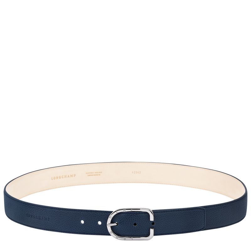 Navy - Leather Longchamp Le FoulonnÉ Men Belts | AU9315UZ