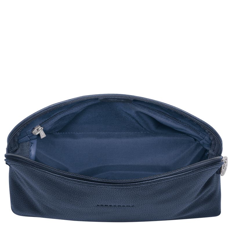 Navy - Leather Longchamp Le FoulonnÉ Men Toiletry Bags | AU9252TC