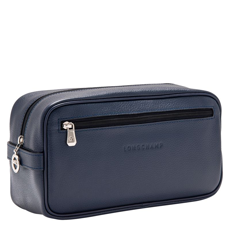 Navy - Leather Longchamp Le FoulonnÉ Men Toiletry Bags | AU9255WN