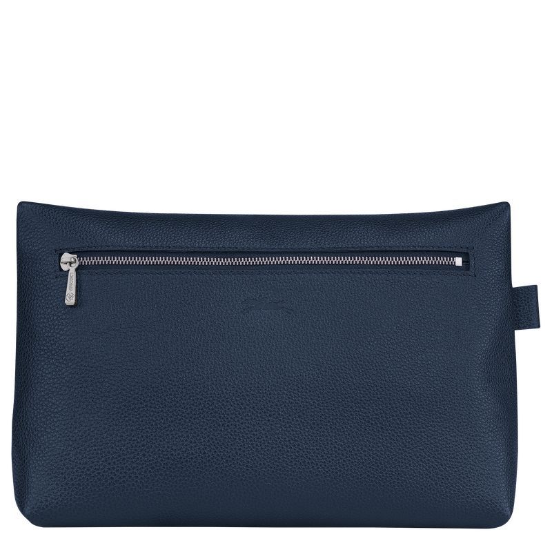 Navy - Leather Longchamp Le FoulonnÉ Men Toiletry Bags | AU9257QM