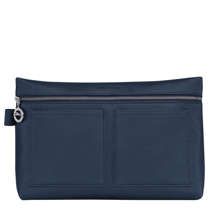 Navy - Leather Longchamp Le FoulonnÉ Men Toiletry Bags | AU9257QM