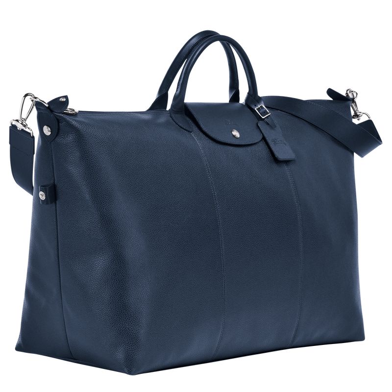 Navy - Leather Longchamp Le FoulonnÉ S Men Travel Bags | AU9174CT