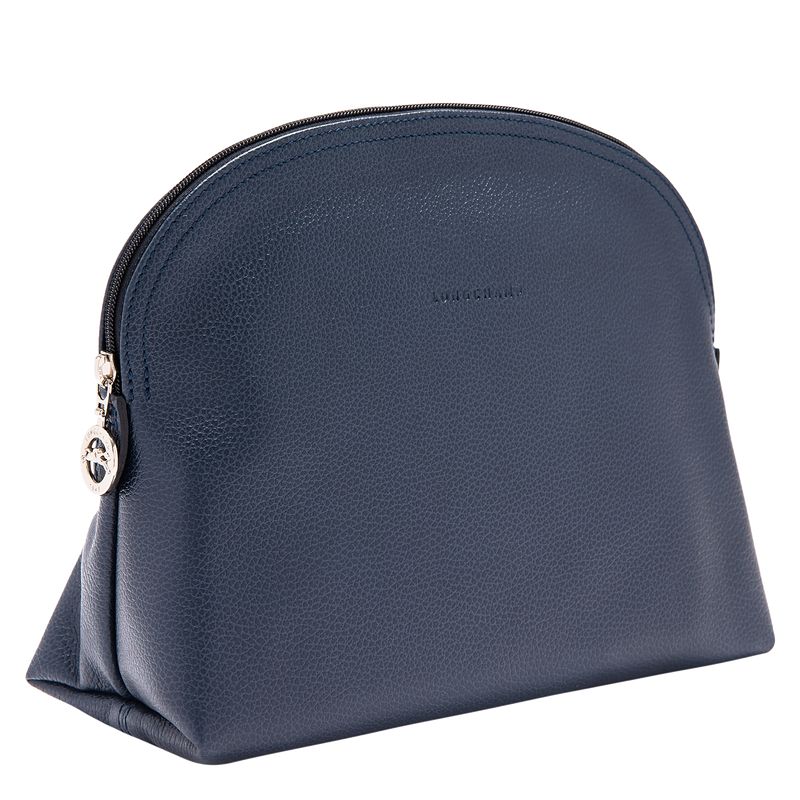 Navy - Leather Longchamp Le FoulonnÉ Women Toiletry Bags | AU8198LI