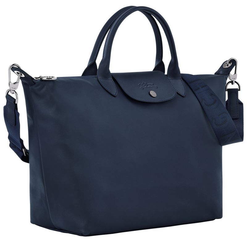 Navy - Leather Longchamp Le Pliage Xtra L Women Handbag | AU7146CT