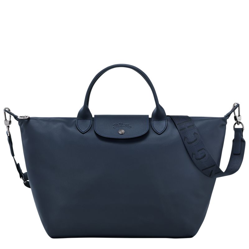 Navy - Leather Longchamp Le Pliage Xtra L Women Handbag | AU7146CT