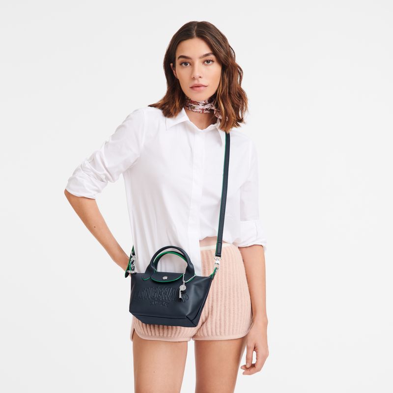 Navy - Leather Longchamp Le Pliage Xtra XS Handbag Women Mini Bags | AU7017RV